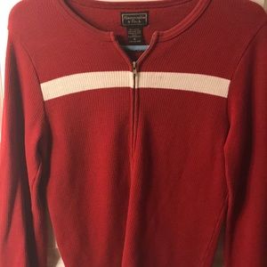 Abercrombie Maroon Zip Sweater